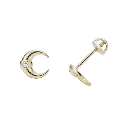 BROQUEL DE MEDIA LUNA ORO 14K