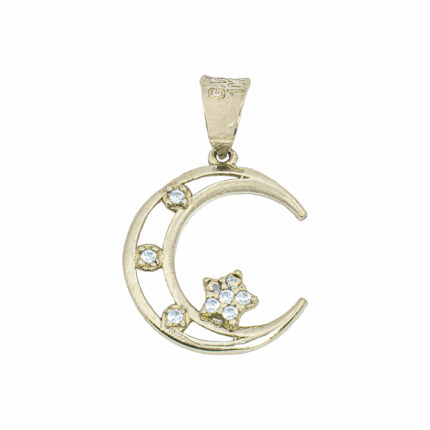DIJE DE LUNA Y ESTRELLA DE ORO 10K