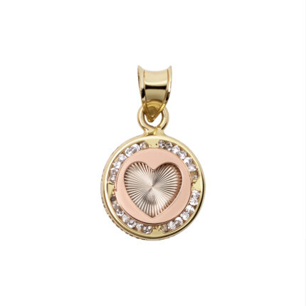 DIJE DE MEDALLA CORAZÓN ORO 10K