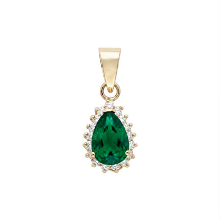 DIJE DE GOTA VERDE ORO 10K