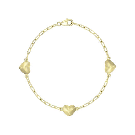 PULSO DE CORAZONES DE ORO 14K